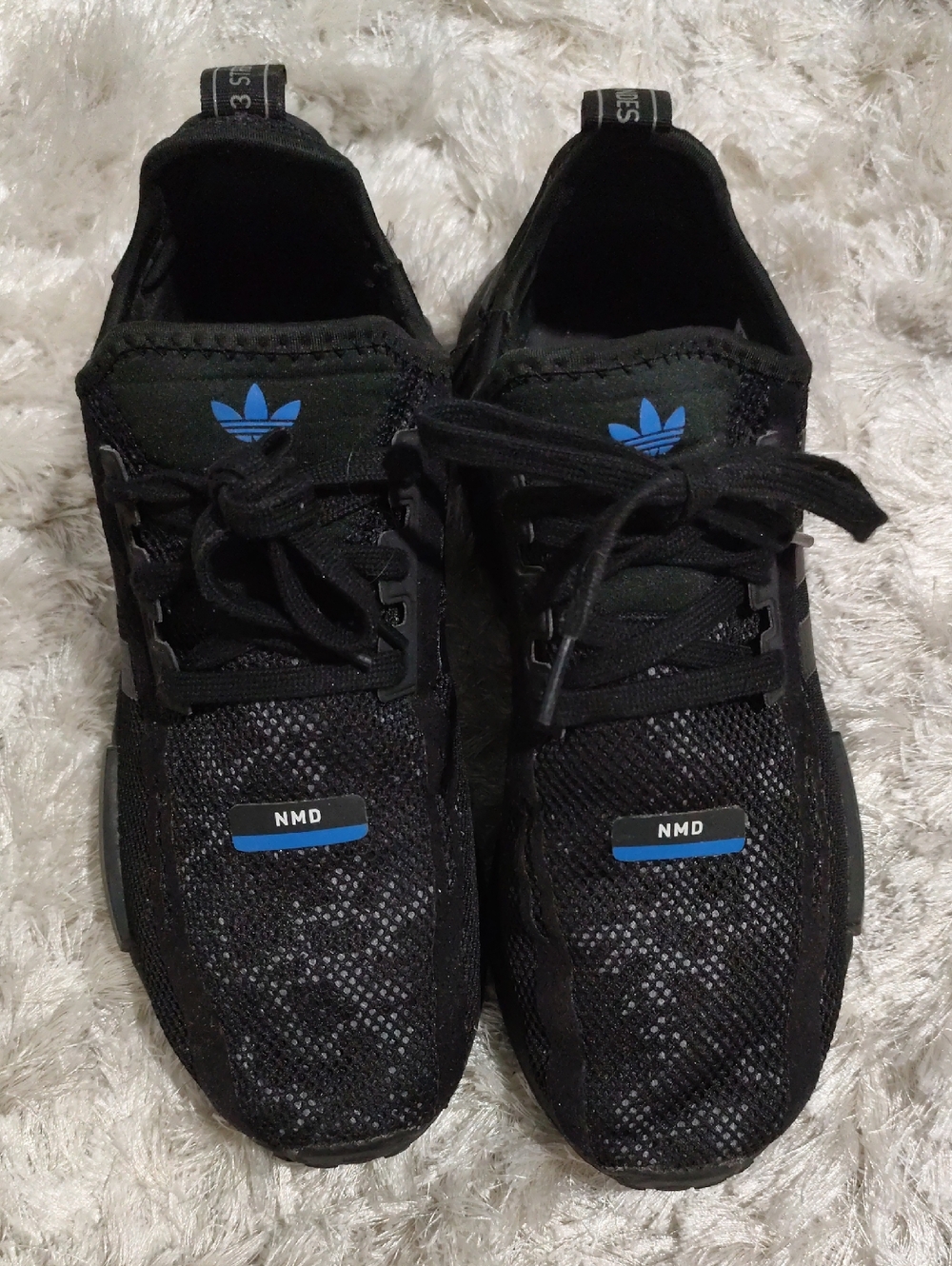 adidas Men's Black Sneakers with Blue Accents